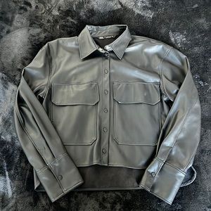 Faux leather shirt